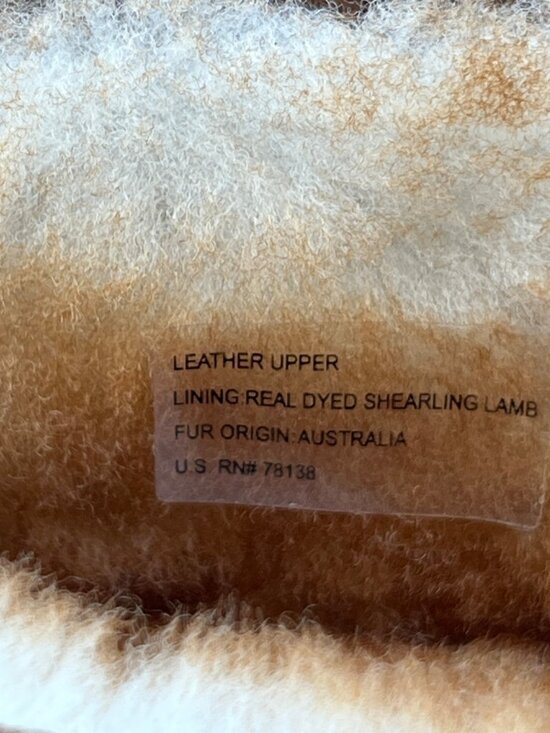 Vermont Country Store Slipper Tan Size 12M Leather Shearling Lined Slip On main image 4